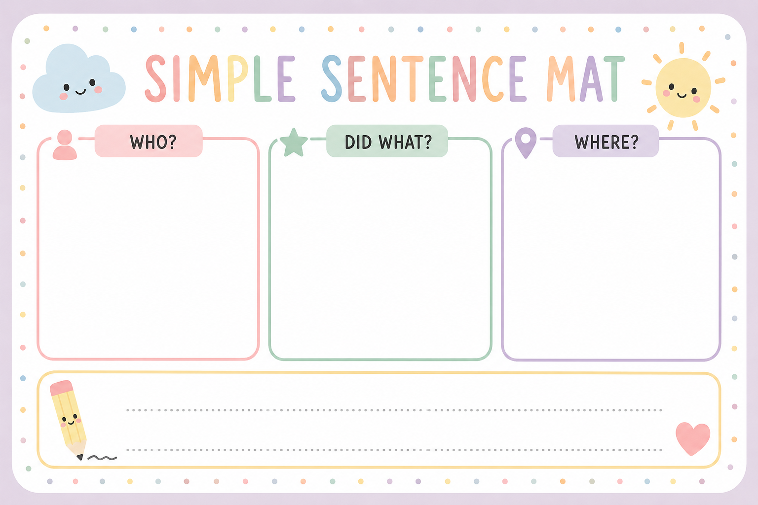 Simple Sentence Mat